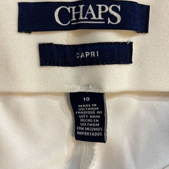 Chaps Woman's White Fitted Capri Pants Size 10 - Picture 3 of 7